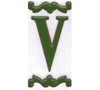 Números y letras de cerámica de casa, verde y blanco, tamaño del azulejo: 10 cm x 5 cm, 2 a 13 marcos de azulejos (letra V)