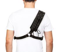 NUMJAW Funda Unisex de Cuero Negro para Espada, ambidiestro, Talla única, cordón Negro, Caballeros Guerreros Vikingos SCA Larp, cinturón Vikingo Medieval con Correa Ajustable para el