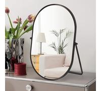 Numjeg Espejo de Maquillaje portátil con Marco de Metal, Espejo de Mesa de Escritorio con Ajuste de 90°, Ideal para Dormitorio, baño, vestidor