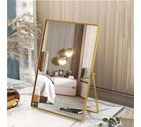 Numjeg Espejo de Maquillaje portátil con Soporte de Metal Ajustable a 90°, Ideal para Dormitorio, Sala de Estar, Ducha, Oficina