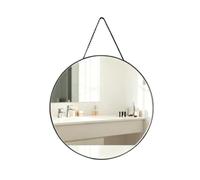 Numjeg Espejo Redondo Negro de 30CM para Montar en Pared con Cuerda, Pequeño Espejo de Tocador Circular Decorativo para Dormitorio, Baño, Sala de Estar, Decoración del Hogar