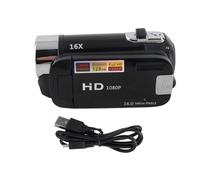 NUMNBE Cámara de Video HD, 1080p 16MP, Pantalla de 2.4 Pulgadas, tamaño portátil - Luz de llenado, Anti -batido electrónico, Soporte de micrófono Externo para vlogging de Bodas de Viaje (Type 2)