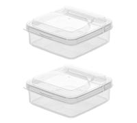 NUMNBE Contenedor para Lonchas de Queso, Almacenamiento Apilable, Gran Capacidad, Antifugas, Portátil, Juego de 2 Piezas - Diseño Multipropósito, Conservación en Frigorífico, Ideal para