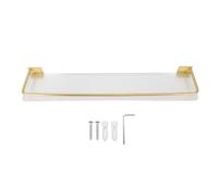 NUMNBE Estante de Pared para Baño 50cm, Organizador Multiuso, Aluminio Espacial y Acrílico, Estante para Cocina y Dormitorio - Resistente, Antióxido, Ahorro de Espacio (Clima)