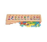 NUMNBE Juguete Educativo de Madera para Contar - Aprendizaje temprano con Anillos de Colores de 1 a 10 + Desarrollo de la coordinación Manual para niños de 3 años en adelante