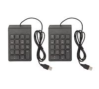NUMNBE Número de Cable Almohadilla 18 Teclas ergonómicas USB Enchufe y Reproduce un Teclado Mini numérico de mecanografía Tranquila para el Escritorio para computadora portátil de (2Pcs)