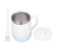NUMNBE Taza de Café Autoagitadora, Taza Automática de Cerámica 360mL con Revolución Rápida, Acero Inoxidable 304, Diseño Esmaltado Azul Blanco - Recargable, Impermeable IP6, Ideal para