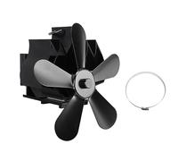 NUMNBE Ventilador de Chimenea Montado en Pared, 5 Aspas, Alimentado por Calor para Estufa de Leña, Plateado - Energía Autónoma, Diseño Eficiente, Ideal para Hogar y Camping (negro)