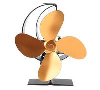 NUMNBE Ventilador para Estufa de Leña, 4 Aspas de Aleación de Aluminio, Circulación Rápida de Calor, Diseño Lunar y Estrella, para Camping y Exterior, Plata - Energía Térmica (Clima)