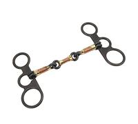 NUMNBE Western Horse Bit Sprenger Style, anillo de cobre de acero al carbono, 22 cm con patrón de hojas, duradero, diseño elegante, para equitación y cría de caballos
