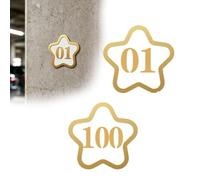 numner Etiqueta De Número Cortada Con Láser 1-5 1-30 1-50 1-100 1-300, Placas Numeradas Autoadhesivas Acrílicas, Letrero En Forma Estrella(White-1-200,L 8 CM W 8 CM)