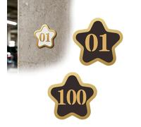 numner Etiqueta De Número Cortada Con Láser 1-5 1-30 1-50 1-100 1-300, Placas Numeradas Autoadhesivas Acrílicas, Letrero En Forma Estrella(Black-1-50,L 10 CM W 10 CM)