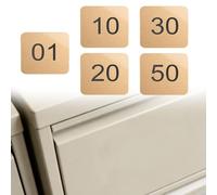 numner Etiqueta Numerada De Casillero Rectangular Con Respaldo Autoadhesivo/placas De Número De Letrero Puerta Acrílica 1-10 1-50 Número(Gold-1-10,L 8 CM W 8 CM)