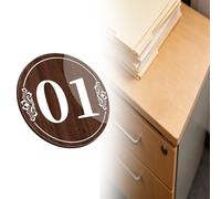 numner Placa De Número De Mesa Cuadrada Y Redonda, 1-10 1-30 1-100 1-500 Discos De Identificación De Números Grabados Para Restaurante(C-1-80 D 3 CM)