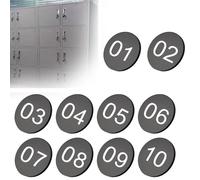 numner Placas numeradas de casillero de acrílico negro, letrero circular para puerta de mesa, número habitación, 1-10 1-30 -1-50 1-70 1-100(1-90 D 3.5 CM)