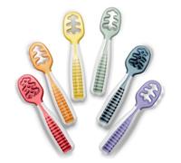 NumNum GOOtensils Cucharas Bebé Aprendizaje - Etapa 1+2 Precucharas de Silicona Bebé 6+ Meses - Autoalimentación BLW Cubiertos Bebé - Baby Led Weaning - Libre de BPA - Pack 6 (Arcoíris)
