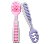 NumNum Precucharas De Aprendizaje Para Bebés, Juego De 2 Cucharas De Silicona (Etapa 1 + Etapa 2), #1 Recomendada Por Nutricionistas y Expertos Baby Led Weaning (Rosa/Lila) (pre-spoons Lilac/Rosebud)