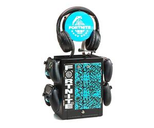 Numskull Armario y Soporte de Almacenamiento Oficial de Fortnite Good Game Gaming - Capacidad para 10 Juegos/DVD, 4 Controladores, Auriculares y Accesorios - Organizador Compacto para Juegos