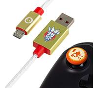 Numskull Crash Bandicoot - Cable micro USB y asas para pulgar (1,5 m, para Xbox One, mando de PS4)