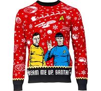 Numskull Jersey Unisex Oficial de Star Trek 'Beam Me Up, Santa!' de Punto navideño para Hombres o Mujeres - Feo suéter de Regalo, Star Trek Beam Me Up Santa, XX-Small