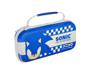 Numskull Official Sonic The Hedgehog Classic Blue Hard Shell Travel Case for Nintendo Switch and OLED Model 2021 Console - Fits 10 Games and Switch Accessories