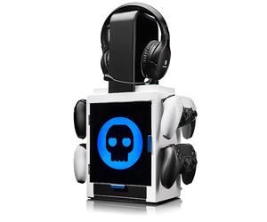 Numskull Taquilla Gaming con Luz LED Inspirada en PS5 - Soporte para Mandos y Auriculares Compatible con PS4/PS5 y Xbox Series X|S - Configuraciones de Iluminación Múltiples - Merchandising Oficial