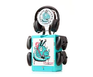 Numskull Taquilla y Soporte de Almacenamiento Oficial de Fortnite, Capacidad para 10 Juegos/DVDs, 4 Mandos, Auriculares y Accesorios, Organizador Resistente, Merchandising Oficial de Fortnite