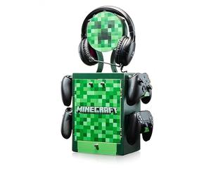 Numskull Taquilla y Soporte de Almacenamiento Oficial de Minecraft - Capacidad para 10 Juegos/DVDs, 4 Mandos, Auriculares y Accesorios - Organizador Resistente - Merchandising Oficial de Minecraft