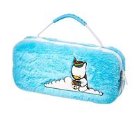 Numskull Unicorn Fluffy Blue Hard Shell Travel Case for Nintendo Switch and OLED Model 2021 Console - Fits 10 Games and Switch Accessories