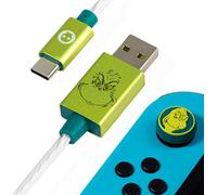 Numskull Unicorn USB Type C LED Cable 1.5m Fast USB-C Charging Lead & Thumb Stick Grips - Compatible with Xbox Series X|S, PlayStation 5, Nintendo Switch, Grinch, USB-C, el Grinch