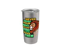 Nunca anuncie sus movimientos antes de convertirlos en Leo King Lion Vaso térmico de acero inoxidable de doble pared