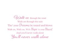 Nunca caminarás solo Letra Cita Fútbol Liverpool Cita Fútbol Pegatinas de tallado fino 45x86.5cm No se cae Rosa