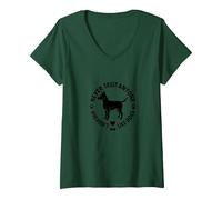 Nunca confíes en Nadie a quien no le gusten los Perros y Mascotas Camiseta Cuello V, Mujer, Verde Bosque, L