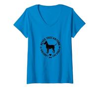 Nunca confíes en Nadie a quien no le gusten los Perros y Mascotas Camiseta Cuello V, Mujer, Zafiro, XL