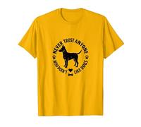 Nunca confíes en Nadie a quien no le gusten los Perros y Mascotas Camiseta, Hombre, Dorado Brillante, 3XL