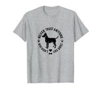 Nunca confíes en Nadie a quien no le gusten los Perros y Mascotas Camiseta, Hombre, Gris Jaspeado, XL