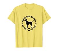 Nunca confíes en Nadie a quien no le gusten los Perros y Mascotas Camiseta, Hombre, Limón, XL