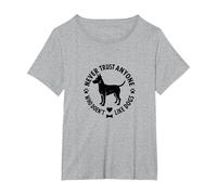 Nunca confíes en Nadie a quien no le gusten los Perros y Mascotas Camiseta, Mujer Tallas Grandes, Gris Jaspeado, 1XL Grande
