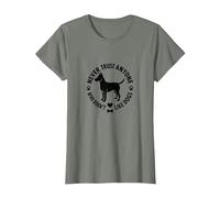 Nunca confíes en Nadie a quien no le gusten los Perros y Mascotas Camiseta, Mujer, Verde Militar Jaspeado, XS