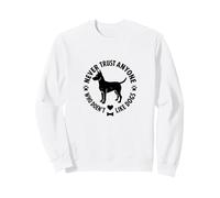 Nunca confíes en Nadie a quien no le gusten los Perros y Mascotas Sudadera, Unisex para Adultos, Blanco, XXL
