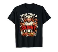 Nunca confíes en un Chef Flaco, un Padre Divertido, Cocinero a la Parrilla Camiseta