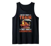 Nunca confíes en un Tren Que Tienen Locomotora Camiseta sin Mangas
