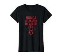 Nunca Dejamos De Creer Afición Atlético Madrid Camiseta, Mujer, Negro, XS