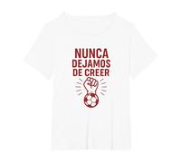 Nunca Dejamos De Creer Afición Atlético Madrid Camiseta, Mujer Tallas Grandes, Blanco, 5XL Grande
