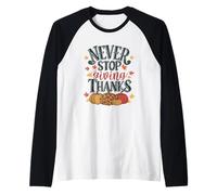 Nunca Dejes de Dar Gracias Autumn Vibe Camiseta Manga Raglan