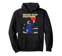 Nunca Dejes de Llegar a Astronauta Retro Espacio Cosmos Motivación Sudadera con Capucha