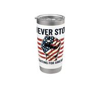 Nunca dejes de luchar por los héroes patrióticos de Estados Unidos Vaso térmico de acero inoxidable de doble pared