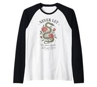 Nunca Dejes Que la Misma Serpiente te muerda Dos Veces Serpent Rose Camiseta Manga Raglan