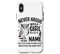 Nunca Discutas con Una Chica Actitud Divertida Humor Carcasa para iPhone X/XS
