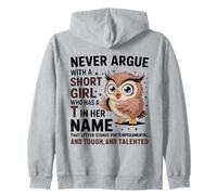 Nunca discutas con una Chica Baja Que Tiene un Bonito diseño de búho en T Sudadera con Capucha